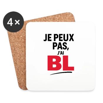 Je peux pas, j’ai BL - Dessous de verre (lot de 4) - blanc - Devant