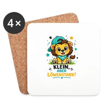 Klein aber Löwenstark - Untersetzer (4er-Set) - Weiß - Vorne