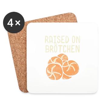 Raised On Brotchen - Untersetzer (4er-Set) - Weiß - Vorne
