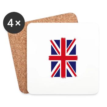 Drapeau du Royaume-Uni Drapeau de la Grande-Bretagne Drapeau de l’Union Jack United - Dessous de verre (lot de 4) - blanc - Devant