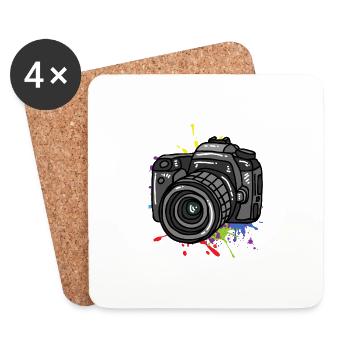 Kamera | Fotoapperat - Untersetzer (4er-Set) - Weiß - Vorne
