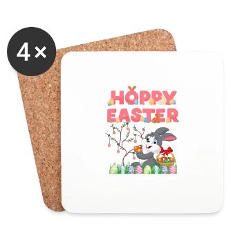 Happy Easter - Untersetzer (4er-Set) - Weiß - Vorne