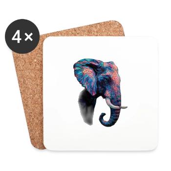 Elephant - Coasters (set of 4) - white - Front