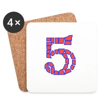 5. 5 YEARS. 5th ANNIVERSARY. 5 YEAR ANNIVERSARY - Coasters (set of 4) - white - Front