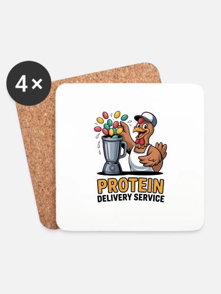 Protein Delivery Service - Untersetzer (4er-Set) - Weiß
