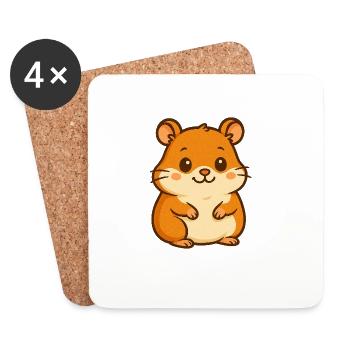 Hamster - Dessous de verre (lot de 4) - blanc - Devant