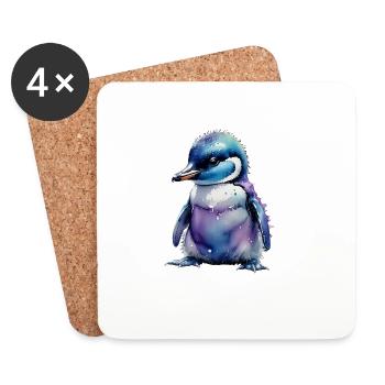 Pinguin Pinguinkücken - Untersetzer (4er-Set) - Weiß - Vorne