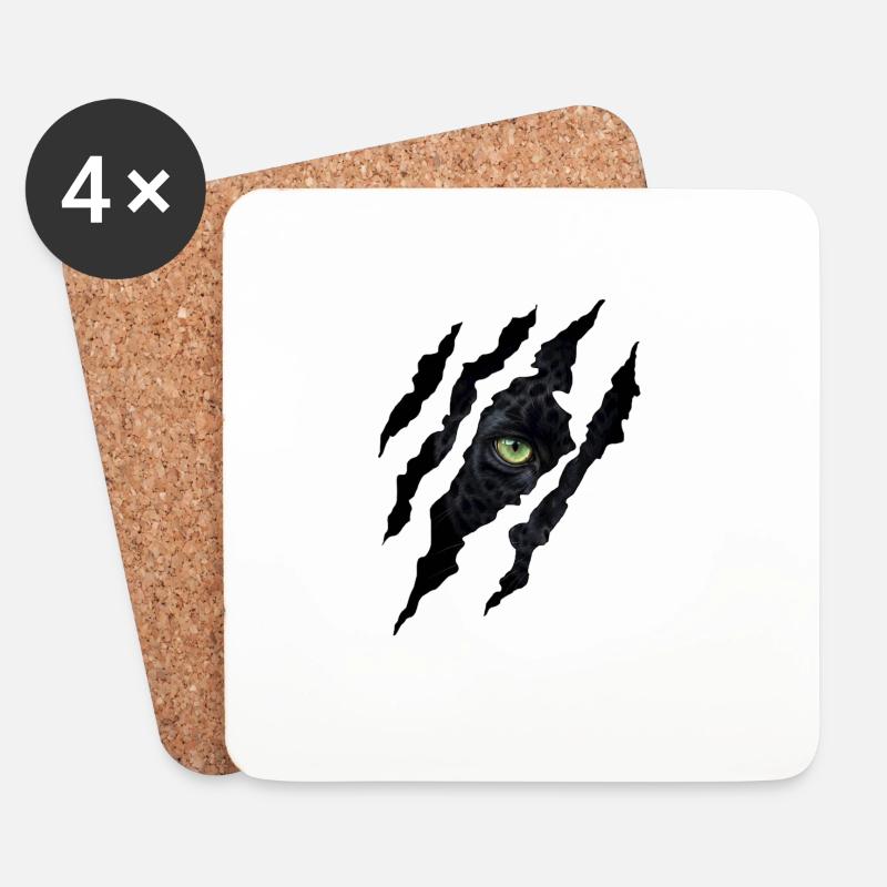 Panther Claw - Untersetzer (4er-Set) - Weiß