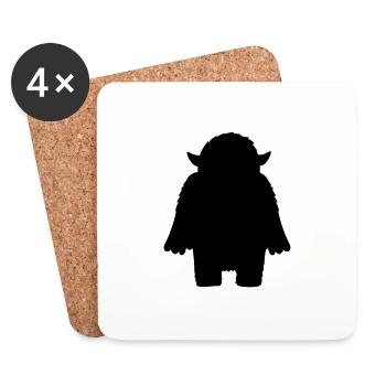 Monster black and white shirt gift idea - Coasters (set of 4) - white - Front