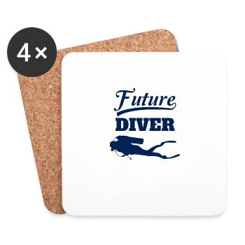 Conception de la plongée sous-marine du produit Kids Future Diver Pour - Dessous de verre (lot de 4) - blanc - Devant