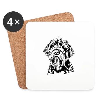 GRIFFON KORTHALS Portrait Hunting Dogs Dogs Wilsigns - Coasters (set of 4) - white - Front