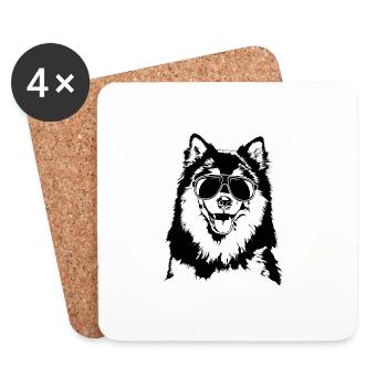 FINNISH LAPPHUND lunettes de soleil cool Wilsigns - Dessous de verre (lot de 4) - blanc - Devant