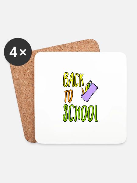 school back to school - Untersetzer (4er-Set) - Weiß