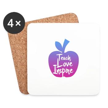 teacher teach love inspire - Coasters (set of 4) - white - Front