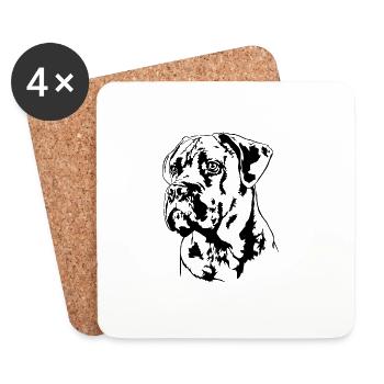 CANE CORSO ITALIANO Portrait Hund Hunde Wilsigns - Untersetzer (4er-Set) - Weiß - Vorne