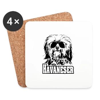 HAVANESER cool lunettes de soleil chien chien - Dessous de verre (lot de 4) - blanc - Devant