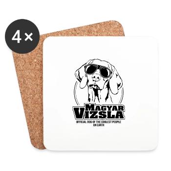 MAGYAR VIZSLA les chiens les plus cool disent Wilsigns - Dessous de verre (lot de 4) - blanc - Devant