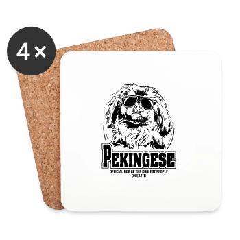 PEKINGESE coolest people dogs saying Wilsigns - Coasters (set of 4) - white - Front