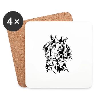 KLEINER MÜNSTERLANDER Krone Dogs Dog Wilsigns - Coasters (set of 4) - white - Front