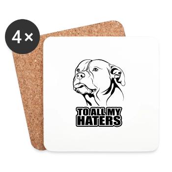 To all my haters saying dog dogs Wilsigns - Coasters (set of 4) - white - Front