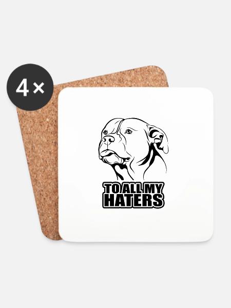 To all my haters Spruch Hund Hunde Wilsigns - Untersetzer (4er-Set) - Weiß