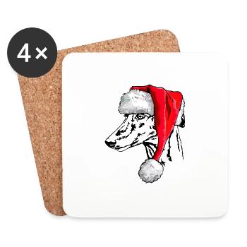 Santa GALGO ESPANOL Christmas Dogs Wilsigns - Coasters (set of 4) - white - Front
