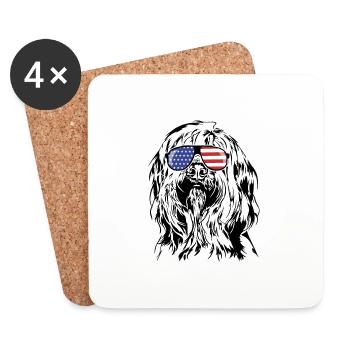 BRIARD Amérique Flag Lunettes de soleil Chiens Wilsigns - Dessous de verre (lot de 4) - blanc - Devant
