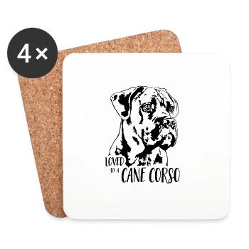 CANE CORSO ITALIANO loved by a Cane Corso Wilsigns - Coasters (set of 4) - white - Front