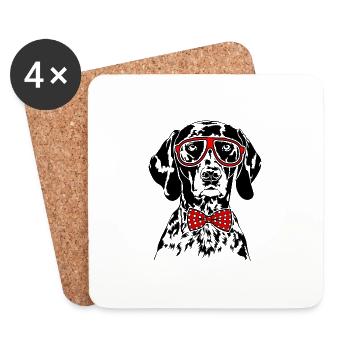 German Shorthair Goggles Dogs Dog Wilsigns - Coasters (set of 4) - white - Front