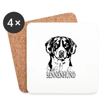 Entlebucher Sennenhund Portrait Hunde Wilsigns - Untersetzer (4er-Set) - Weiß - Vorne