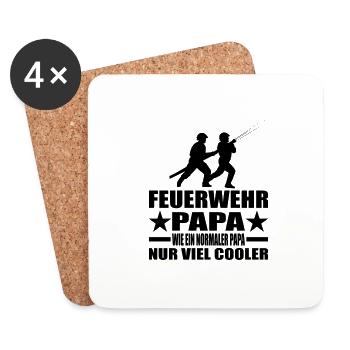 Feuerwehr - Untersetzer (4er-Set) - Weiß - Vorne