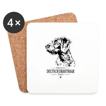 German Wirehaired Dad Dogs Dog Wilsigns - Coasters (set of 4) - white - Front