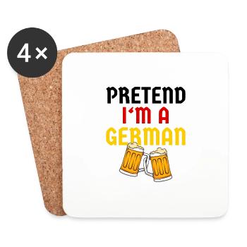 Faire semblant d’être un Allemand - Chope de bière Chemise de costume - Dessous de verre (lot de 4) - blanc - Devant