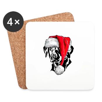 Père Noël Labrador Labbi Chiens Wilsigns - Dessous de verre (lot de 4) - blanc - Devant