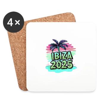 Plage d’Ibiza 2025 - Dessous de verre (lot de 4) - blanc - Devant