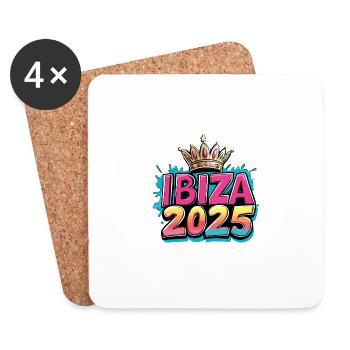 Ibiza 2025 Couronne - Dessous de verre (lot de 4) - blanc - Devant
