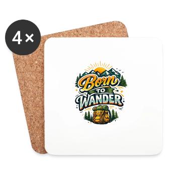 Born to wander in the mountains - Coasters (set of 4) - white - Front