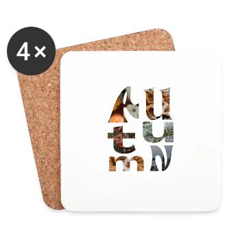 autumn | Herbst | Jahreszeit - Untersetzer (4er-Set) - Weiß - Vorne