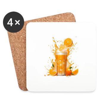 Jus d’orange - Dessous de verre (lot de 4) - blanc - Devant