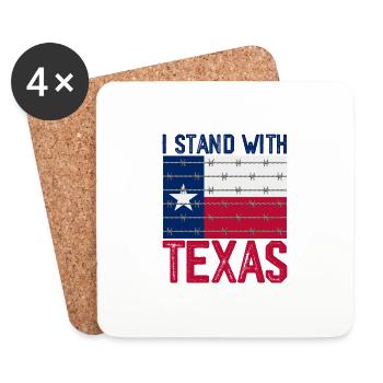 I Stand With Texas - Coasters (set of 4) - white - Front