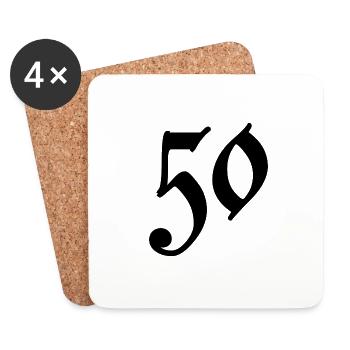 50. 50 YEARS. 50th ANNIVERSARY. 50 YEARS ANNIVERSARY. - Coasters (set of 4) - white - Front