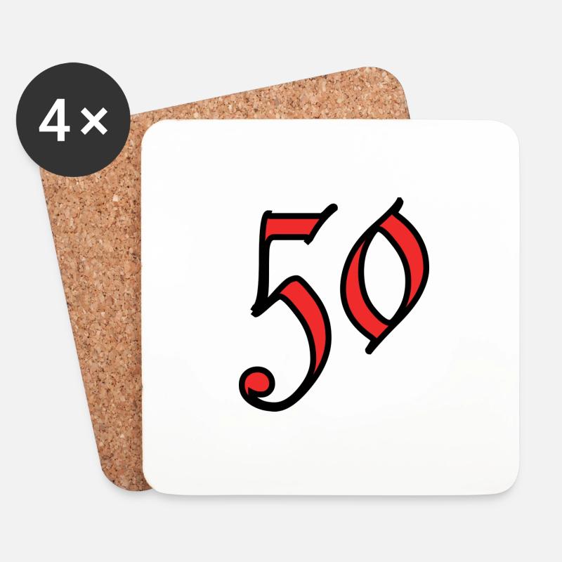 50. 50 JAHRE. 50-JÄHRIGES JUBILÄUM. 50-JÄHRIGES JUBILÄUM. - Untersetzer (4er-Set) - Weiß