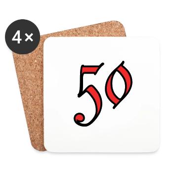 50. 50 YEARS. 50th ANNIVERSARY. 50 YEARS ANNIVERSARY. - Coasters (set of 4) - white - Front