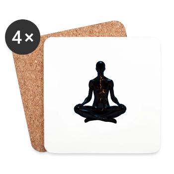 Conception de méditation - Dessous de verre (lot de 4) - blanc - Devant