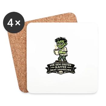 Kaffee Zombie – Erstkaffee Stimmung - Untersetzer (4er-Set) - Weiß - Vorne