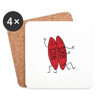 Neweries> Nice-rice-Brueder - Coasters (set of 4) - white - Front