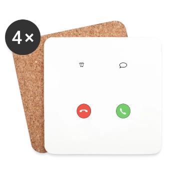 Call - Coasters (set of 4) - white - Front