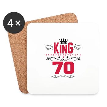 Birthday King 70 Man Birthday Crown King Fun - Coasters (set of 4) - white - Front