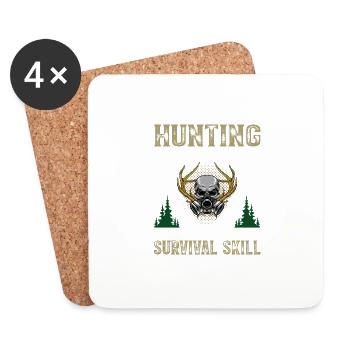 Hunting I Hunting I Hunting is not a hobby - Coasters (set of 4) - white - Front