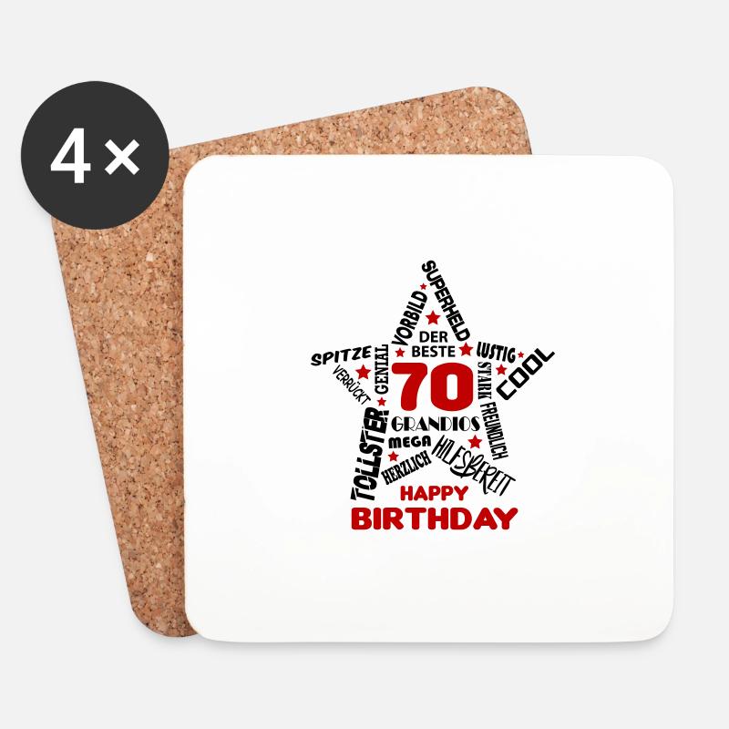Geburtstag Mann 70 Happy Birthday Men Alter Best - Untersetzer (4er-Set) - Weiß
